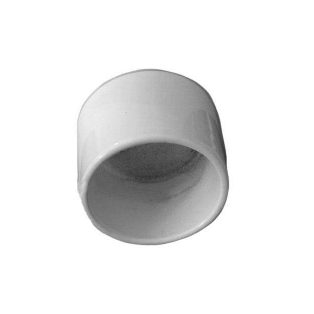 EZ Handrail 1.9 in. Aluminum Round ADA Handrail Exterior Fit White End