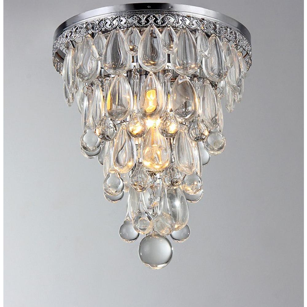 Kristal Chrome Indoor Crystal Flush Mount Su1695 The Home Depot Kristal Chrome Indoor Crystal Flush Mount