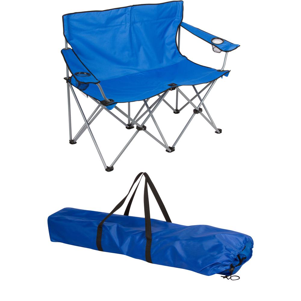 Trademark Innovations Blue 31 5 In H Loveseat Style Steel Frame Trademark Innovations Blue 31 5 In H Loveseat Style Steel Frame Double Camp Chair
