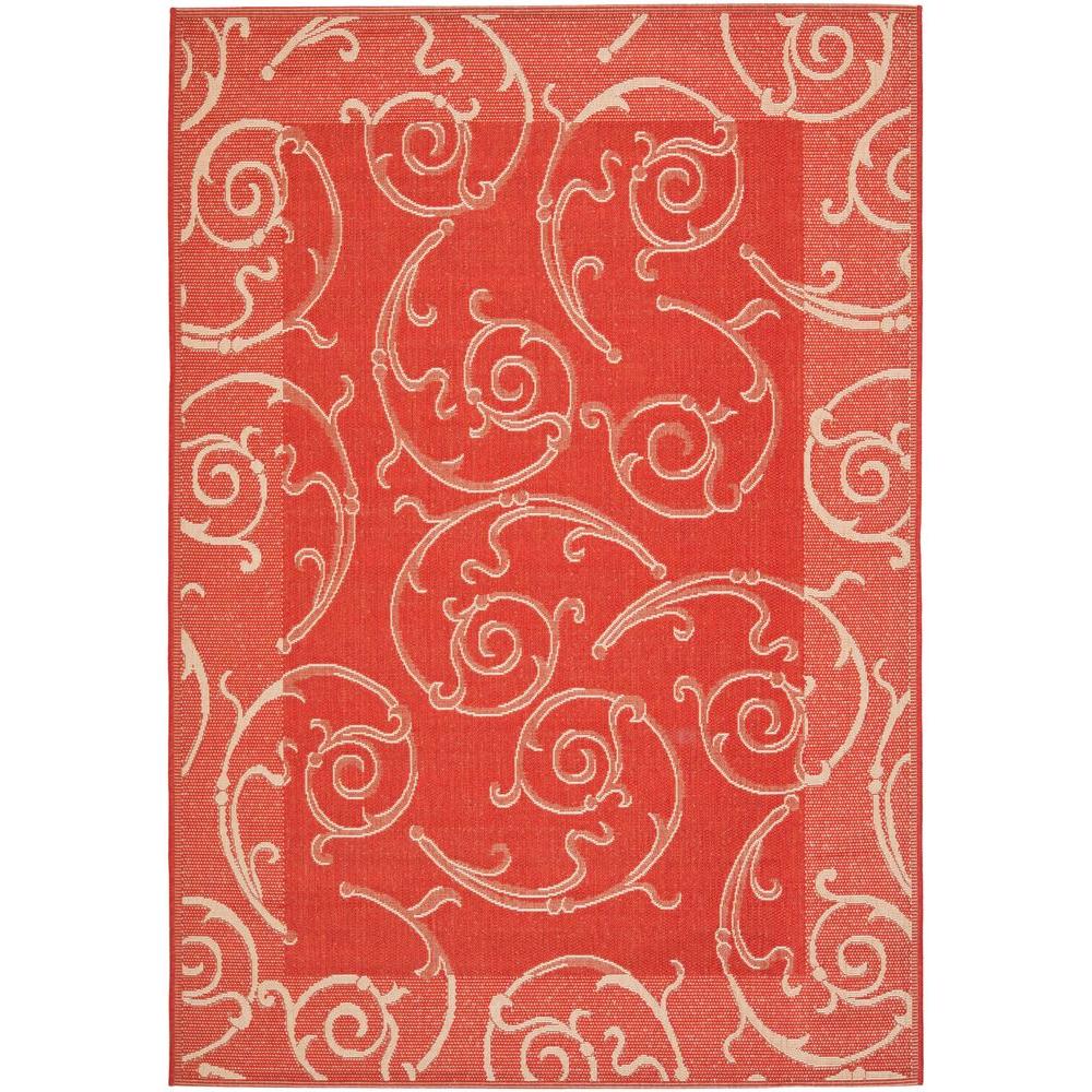 Safavieh Veranda Red/Natural 6 ft. 7 in. x 9 ft. 6 in. Indoor/Outdoor