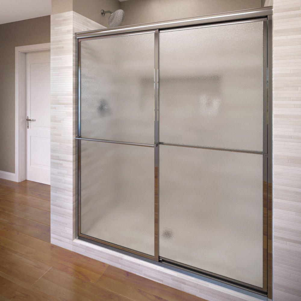 Basco Deluxe 56 In X 68 In Framed Sliding Shower Door In Chrome