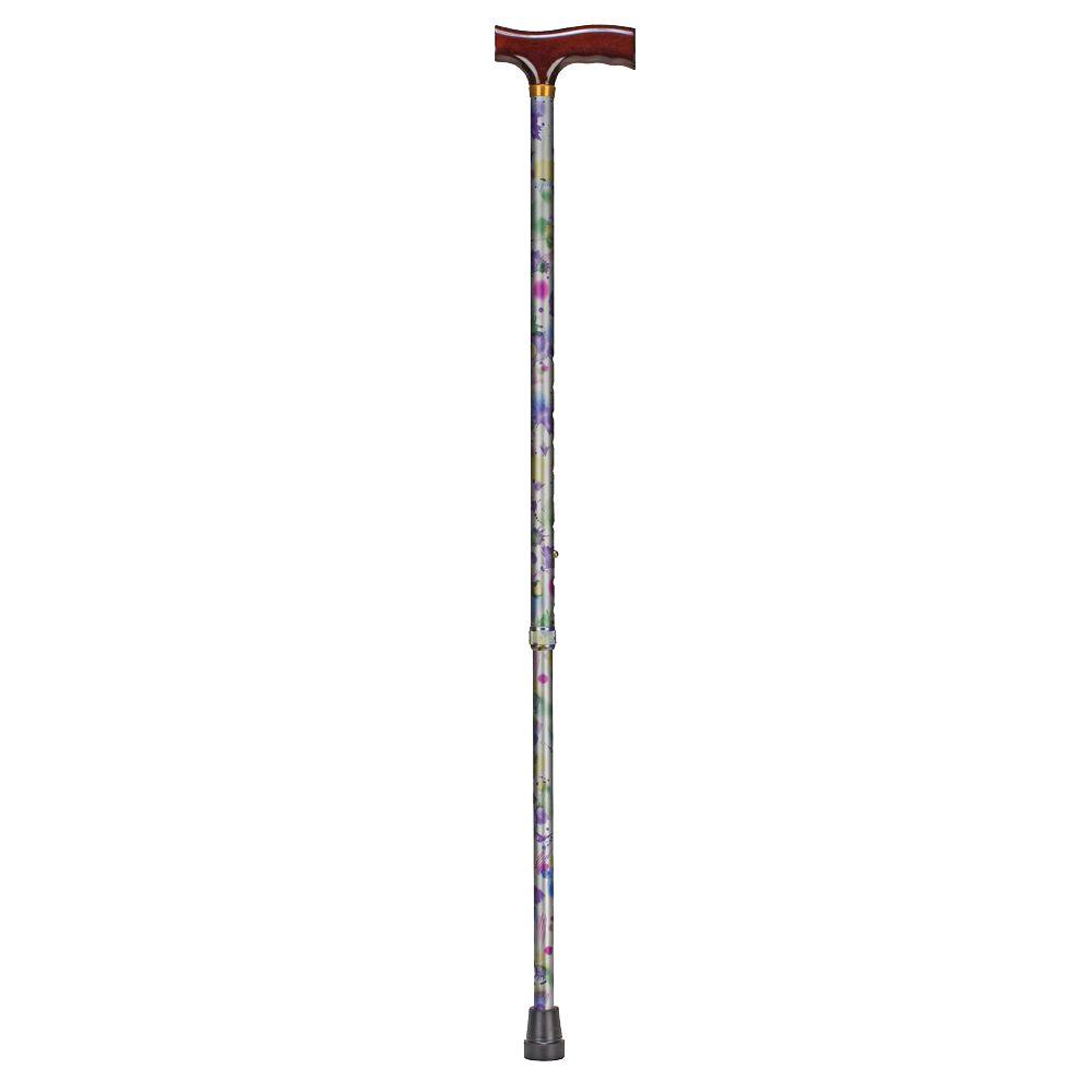 DMI Lightweight Adjustable Foot Cane with Derby Top in Floral5021351