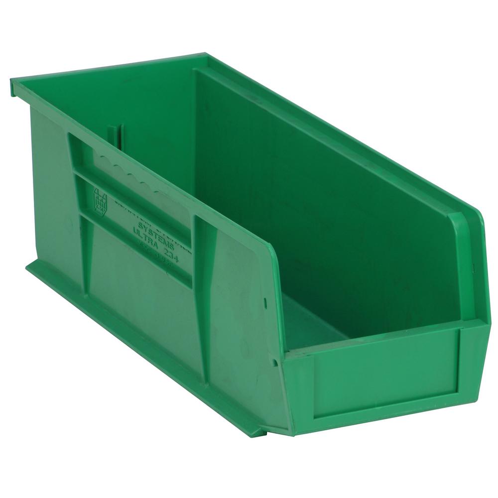 Ultra Series Stack and Hang 6 Gal. Storage Bin in Green (12Pack
