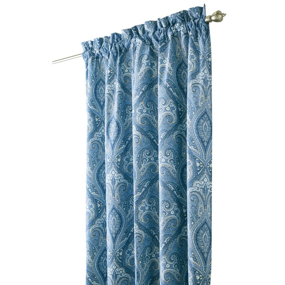 Curtains Ds Window Treatments The Home Depot Semi Opaque Dandridge 108 In L Cotton Dry Panel Indigio
