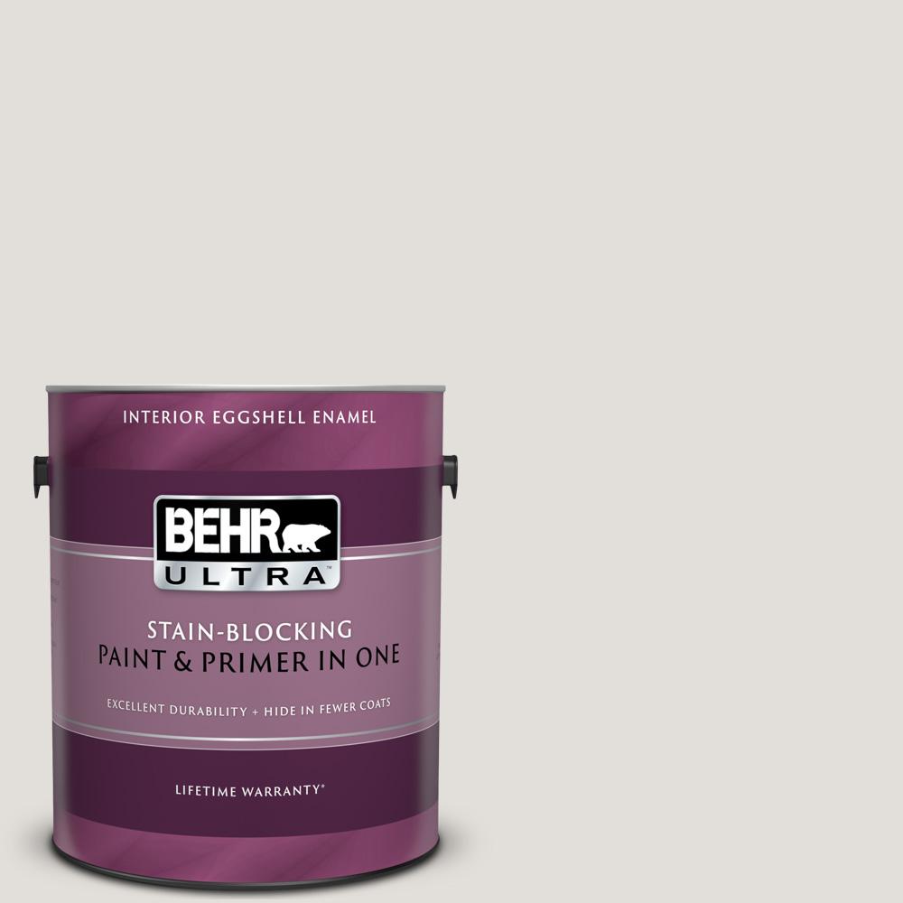 Behr Ultra 1 Gal Bwc 21 Poetic Light Eggshell Enamel Interior Paint And Primer In One