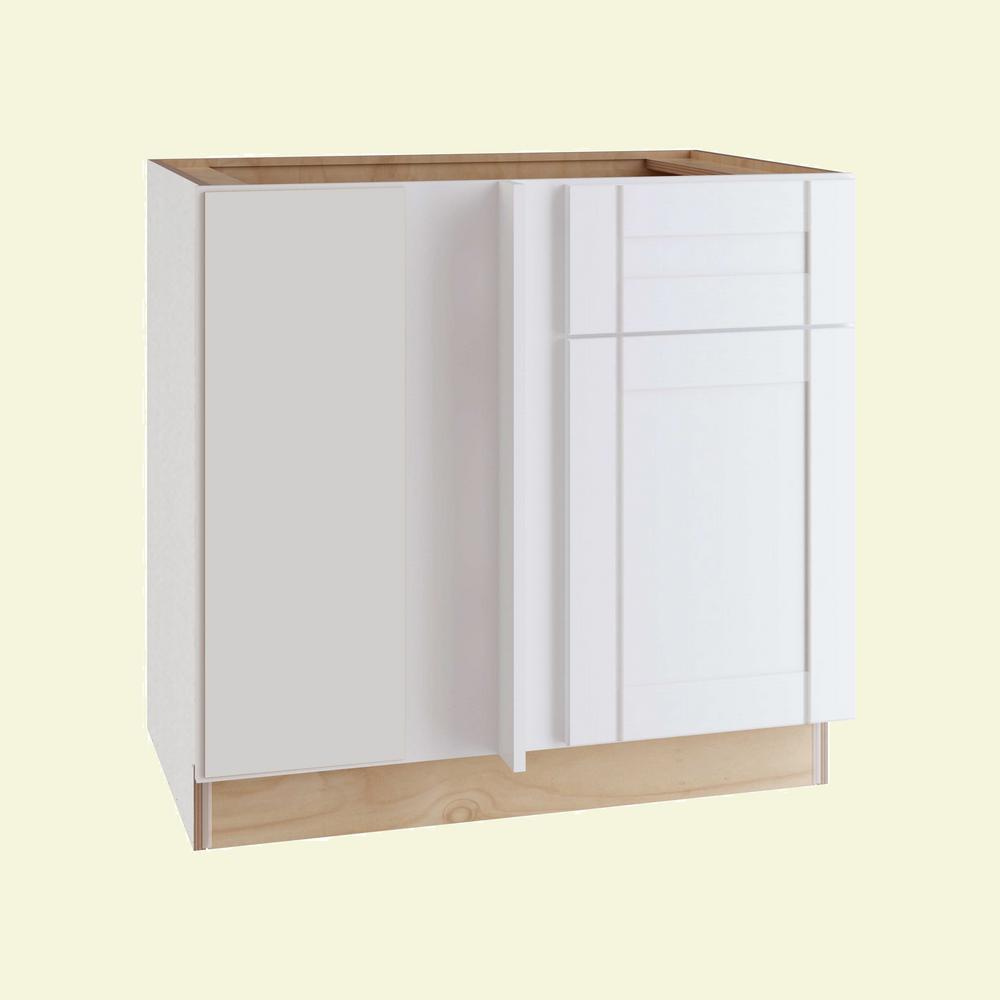 ALL WOOD CABINETRY LLC Express Assembled 42 in. x 34.5 in. x 24 in. Blind Base Corner Cabinet in Vesper White was $441.04 now $306.49 (31.0% off)