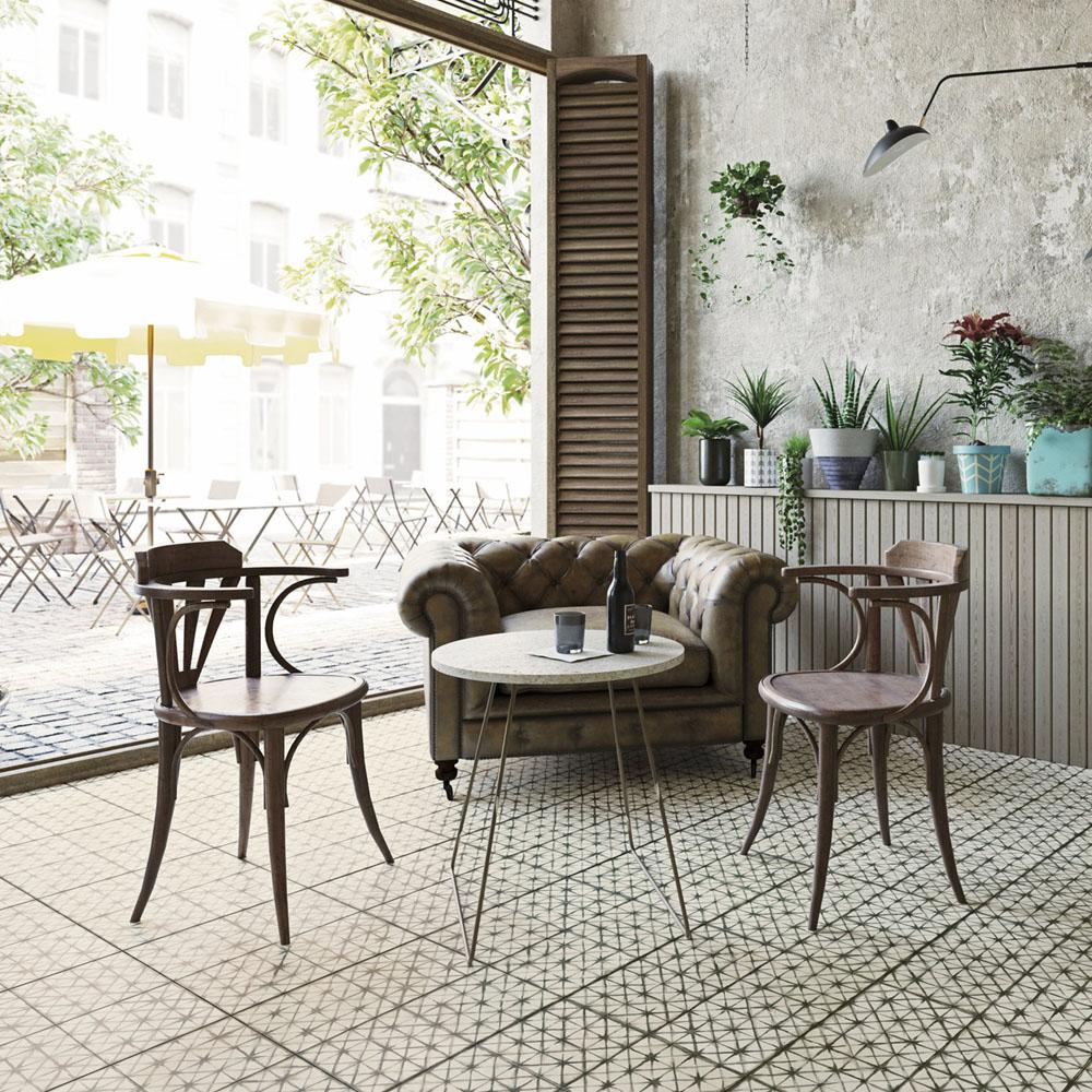 Merola Tile Kings Temple Nero Encaustic 17 5 8 In X 17 5 8 In