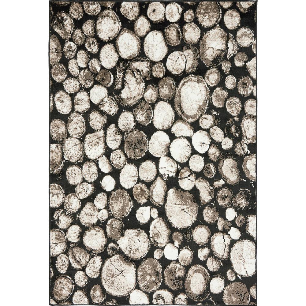 Unique Loom Metro River Rocks Black 4 0 X 6 Area Rug