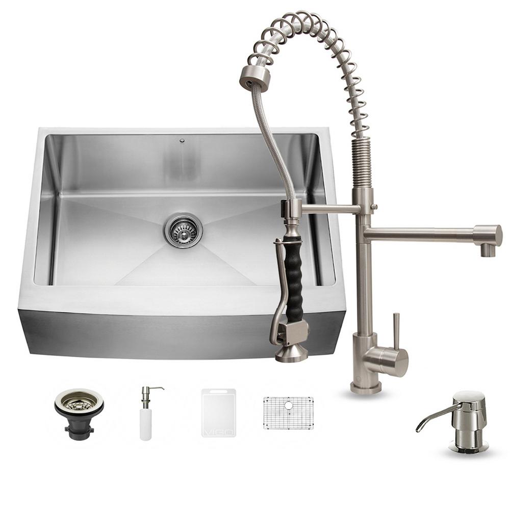 VIGO All-in-One Farmhouse Apron Front Stainless Steel 30 inch 0-Hole Single Bowl... by VIGO