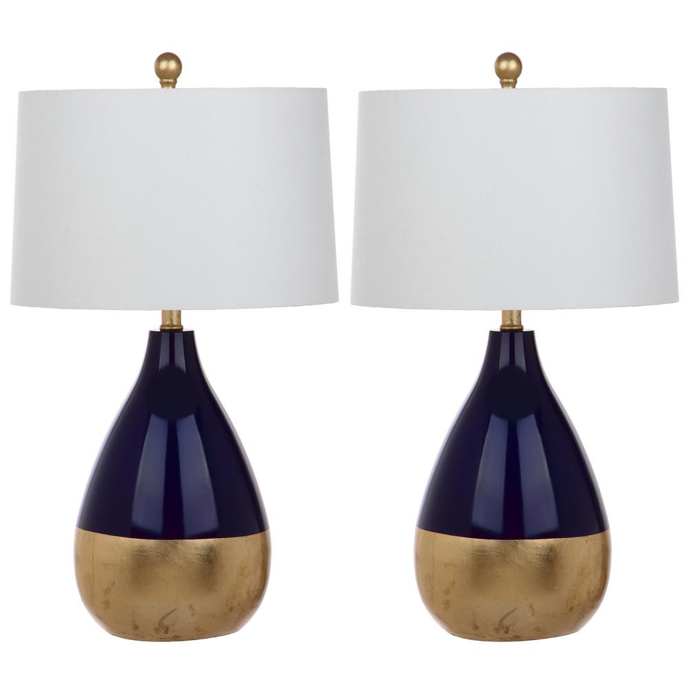 navy gold lamp