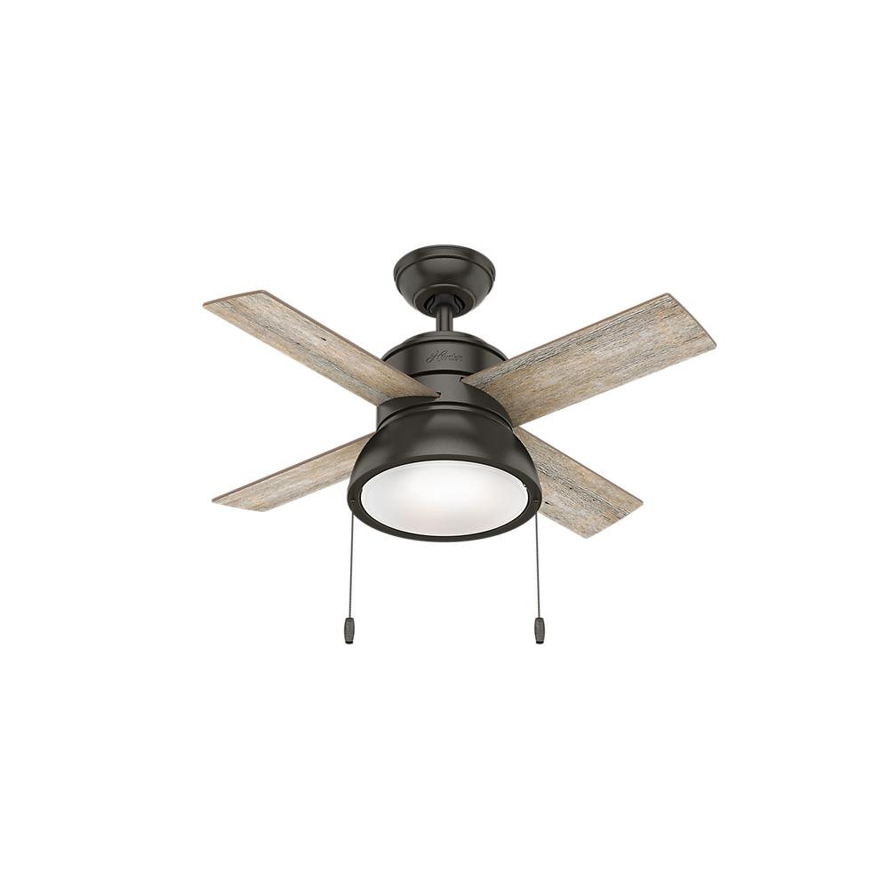 Hunter Loki 36 In Integrated Led Indoor Noble Bronze Ceiling Fan