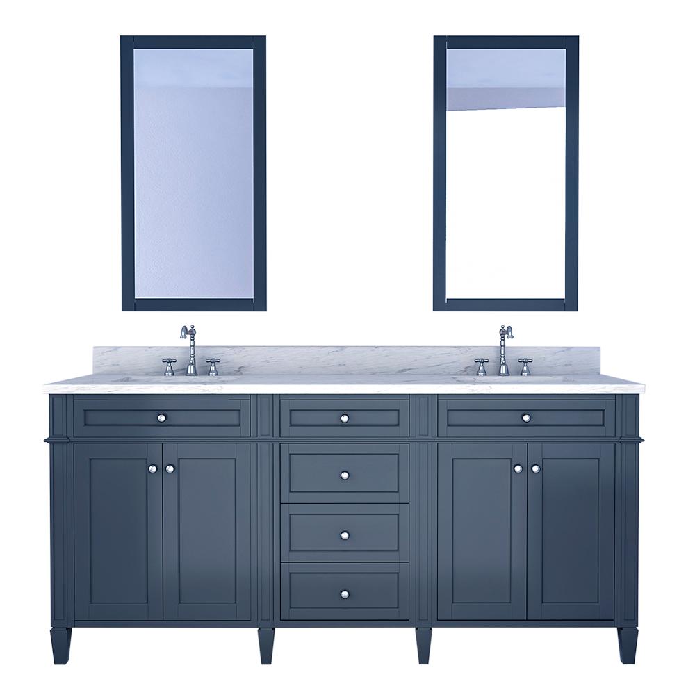 Design Element Birmingham 72 in. W x 22 in. D Bath Vanity in Gray with