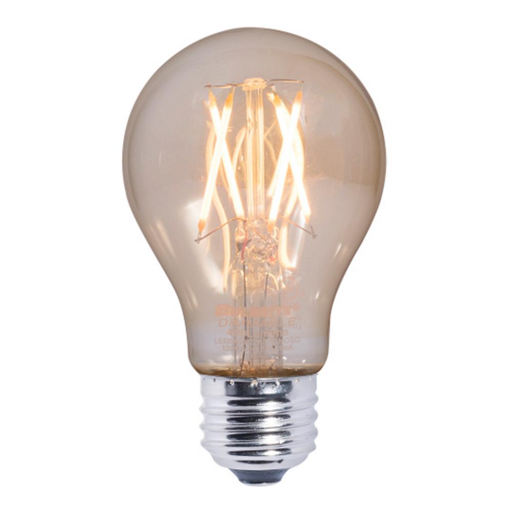 Bulbrite 40W Equivalent Amber Light A19 Dimmable LED Filament Light ...