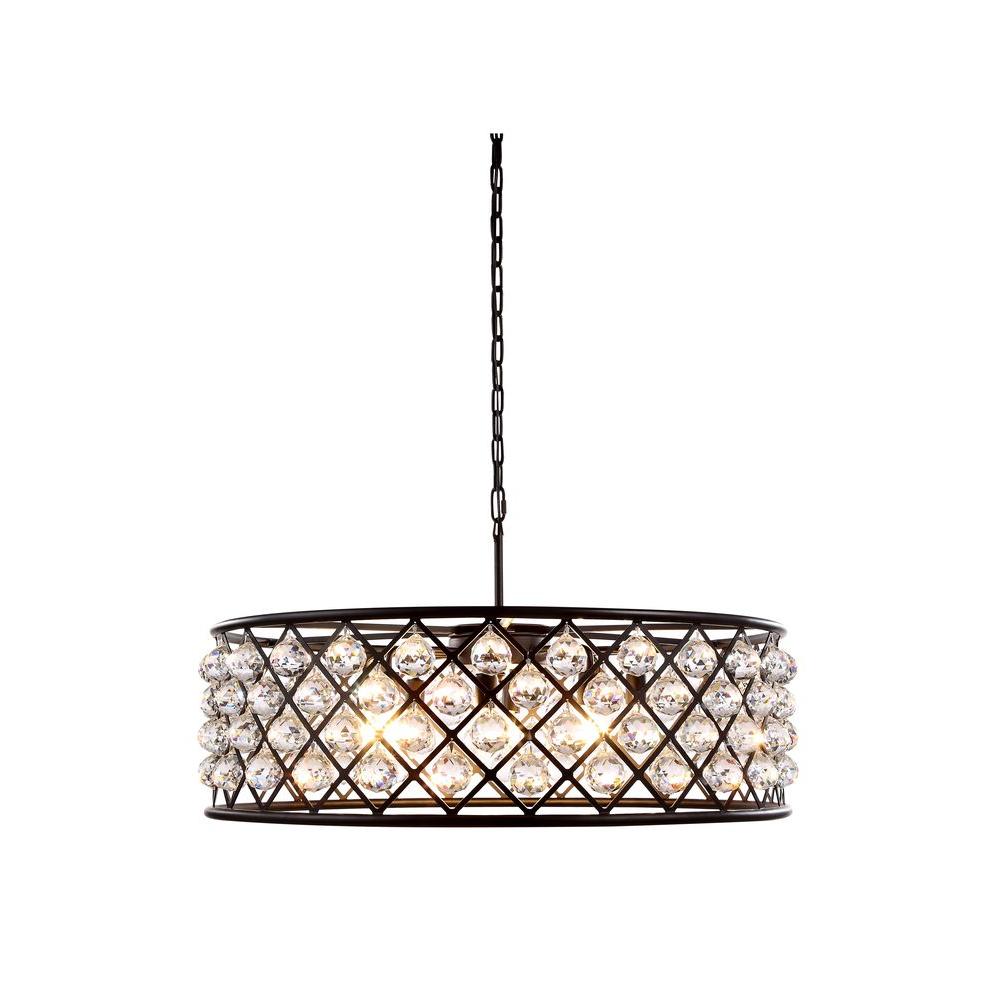 Elegant Lighting Madison 8 Light Mocha Brown Royal Cut Crystal Clear Elegant Lighting Madison 8 Light Mocha Brown Royal Cut Crystal Clear Pendant