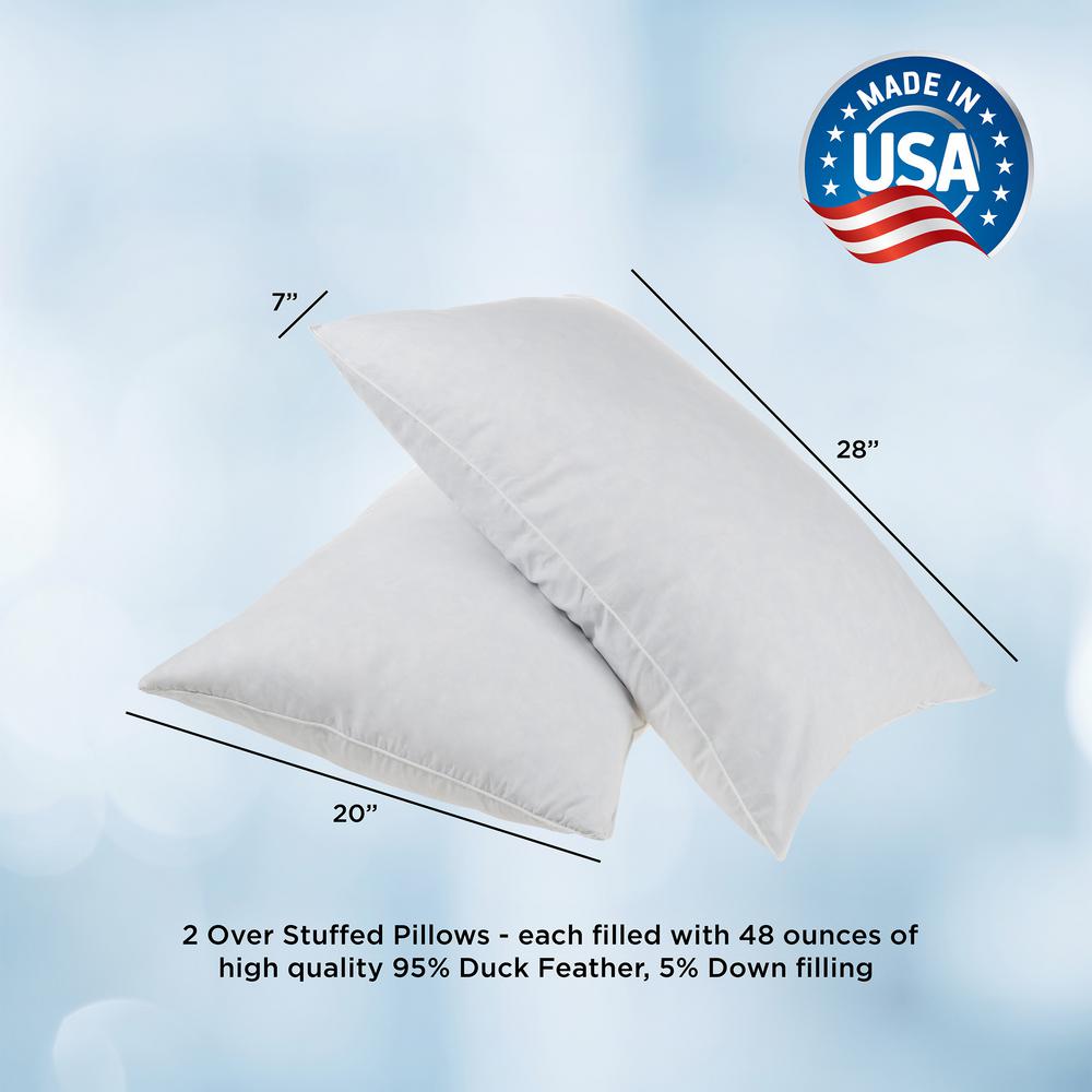Lavish Home Hypoallergenic Duck Down Standard Pillow Set Of 2