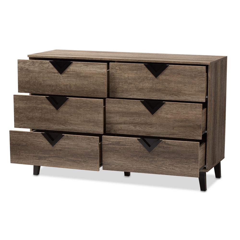 Baxton Studio Wales 6 Drawer Light Brown Chest 143 8105 Hd The