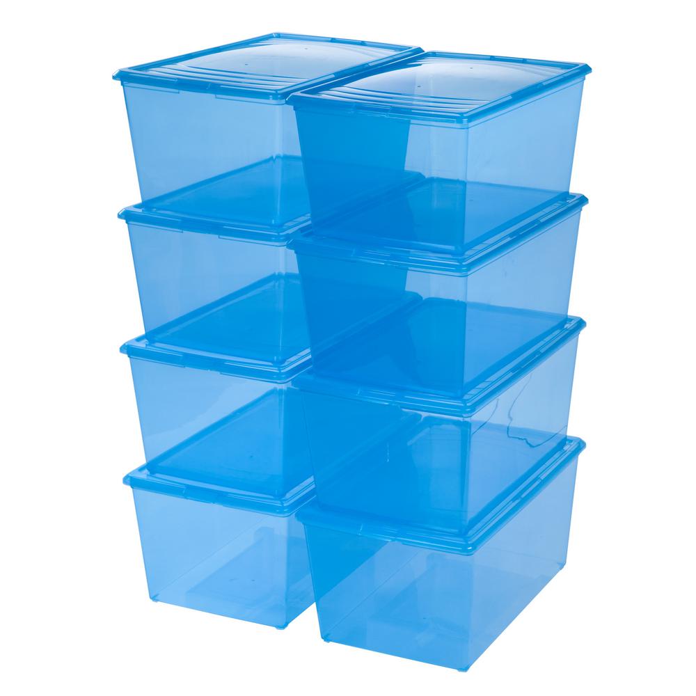 IRIS 64Qt. Modular Storage Box in Blue (8Pack)585021 The Home Depot