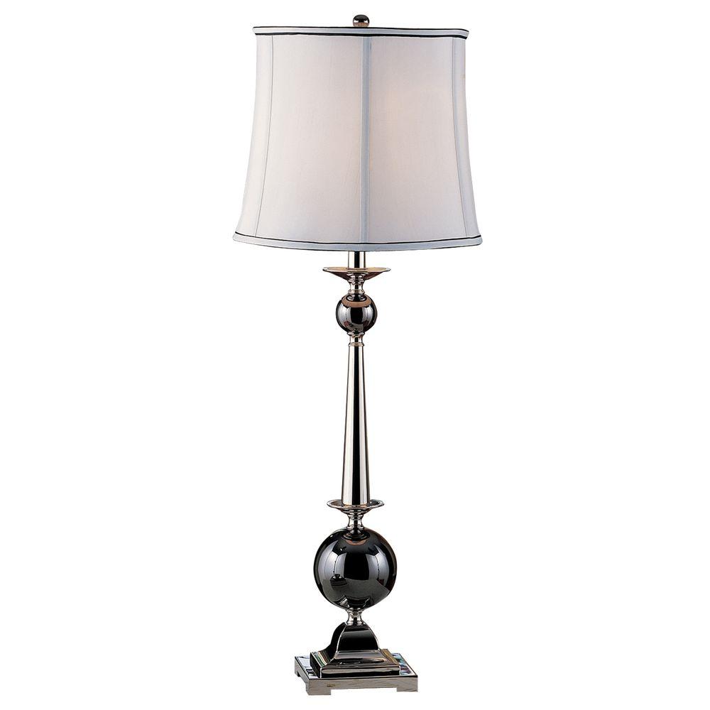 Dale Tiffany 32 in. Polished Chrome Buffet Lamp with Crystal Shade