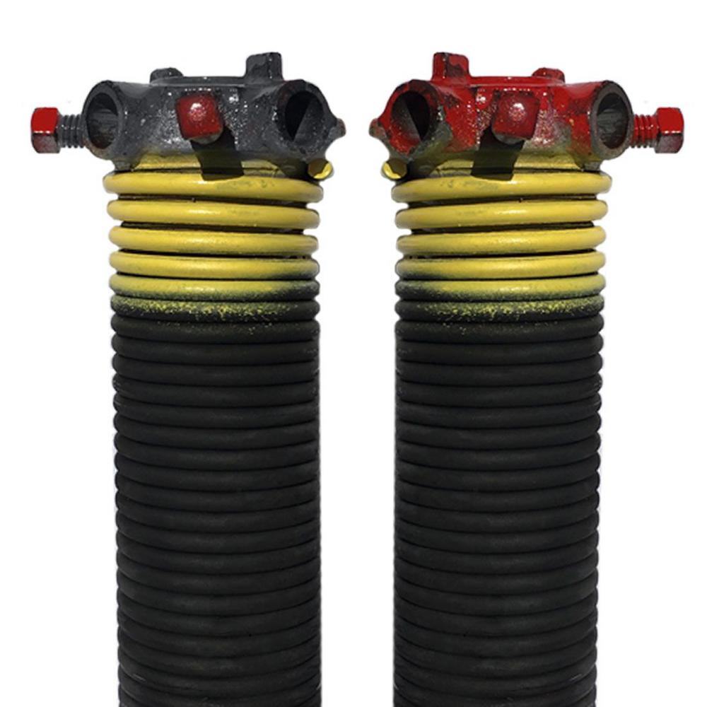 Dura Lift 0 207 In Wire X 2 In D X 23 In L Torsion Springs In Yellow Left And Right Wound Pair For Sectional Garage Doors