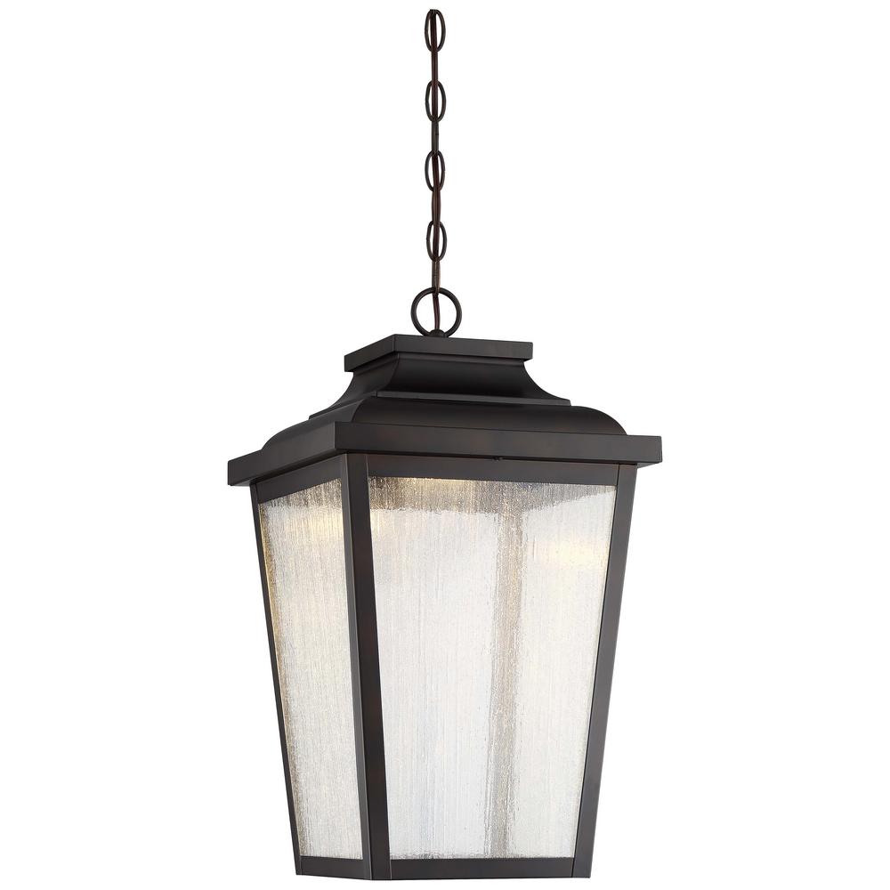 The Great Outdoors Outdoor Hanging Lights Ceiling Irvington Manor Chelesa Bronze Integrated Led Hanging Lantern With Clear Seeded Glass