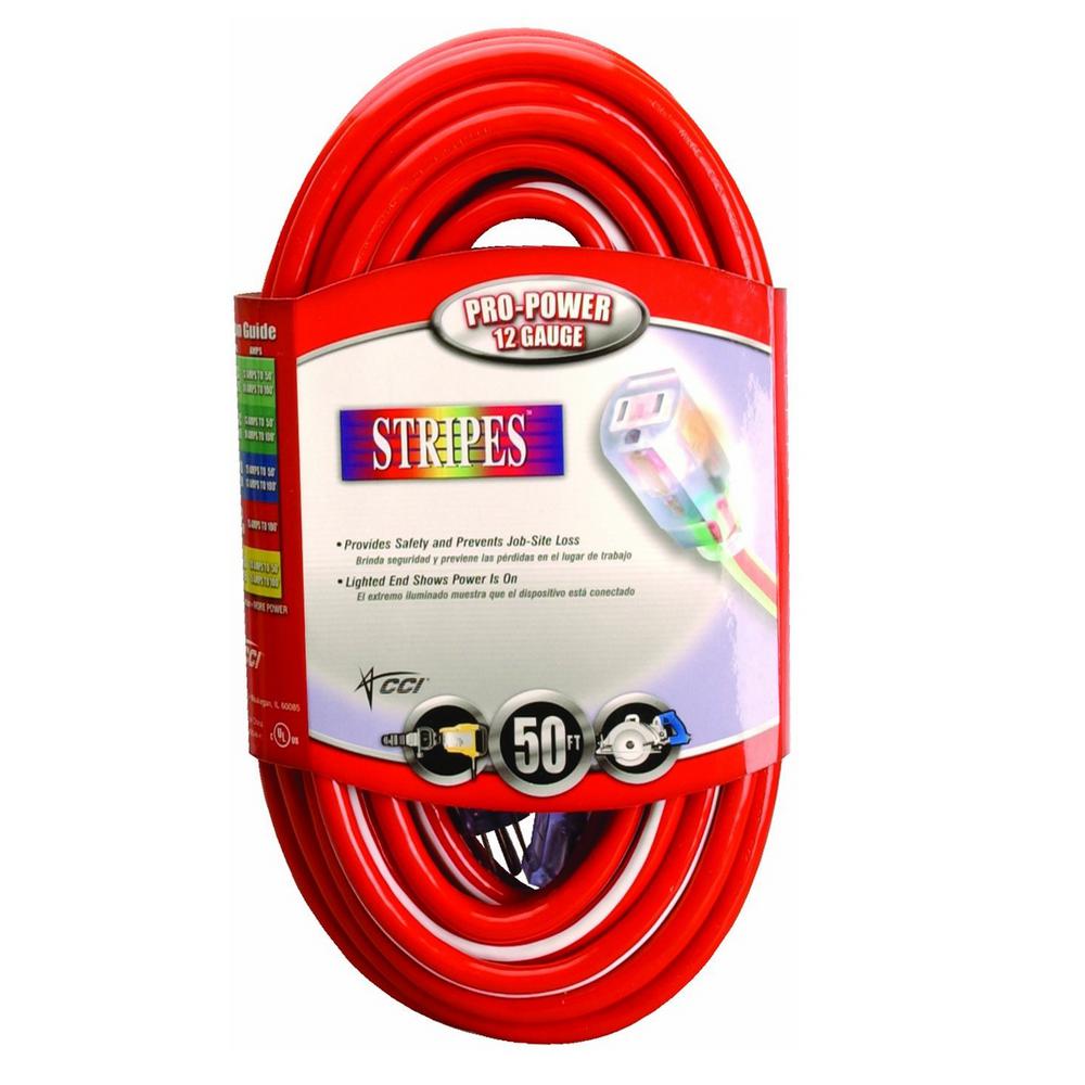 Southwire 50 ft. 12/3 SJTW Hi-Visbility Multi-Color Outdoor Heavy-Duty Extension... by Southwire