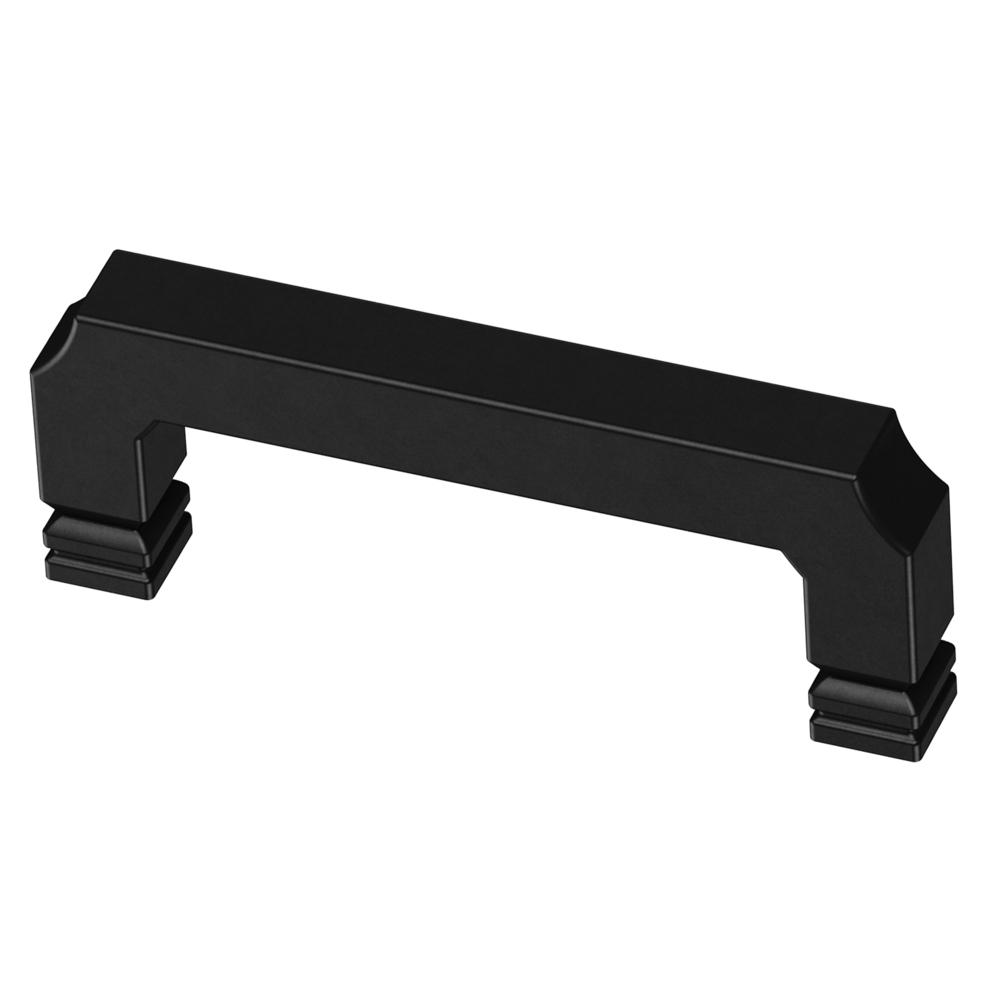Liberty Notched 3 in. (76mm) CentertoCenter Flat Black Drawer Pull