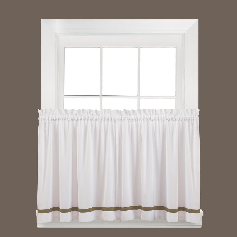 Saay Knight Semi Opaque Kate 36 In L Polyester Tier Curtain Saay Knight Semi Opaque Kate 36 In L Polyester Tier Curtain Taupe 2 Pack M7006700036t09 The Home Depot