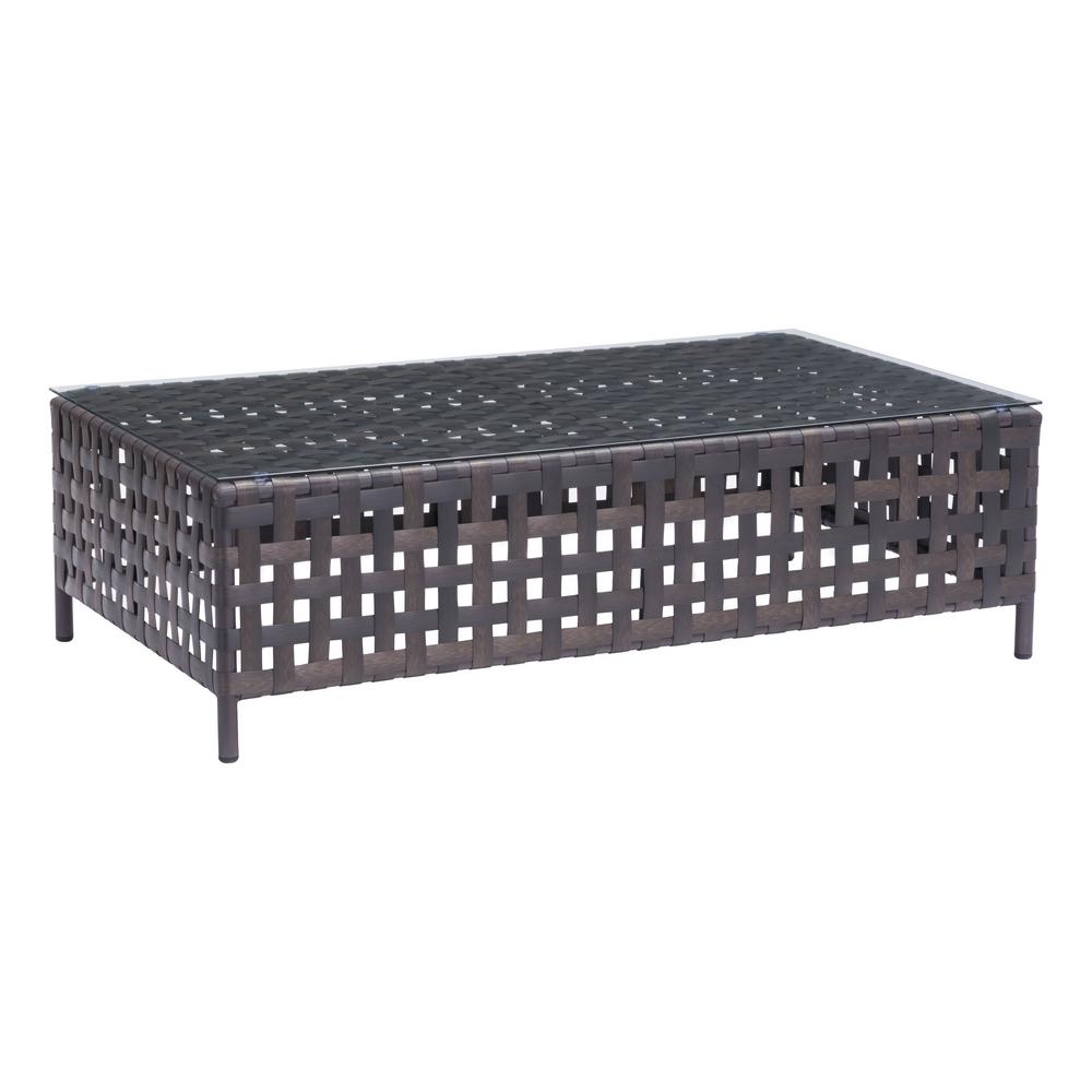 Zuo Pinery Wicker Outdoor Patio Coffee Table In Brown 703793 The Pinery Wicker Outdoor Patio Coffee Table In Brown