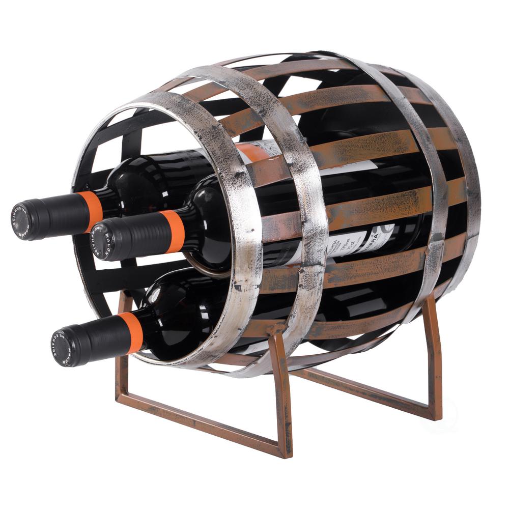 Vintiquewise Vintage Decorative Metal Barrel Shaped Tabletop