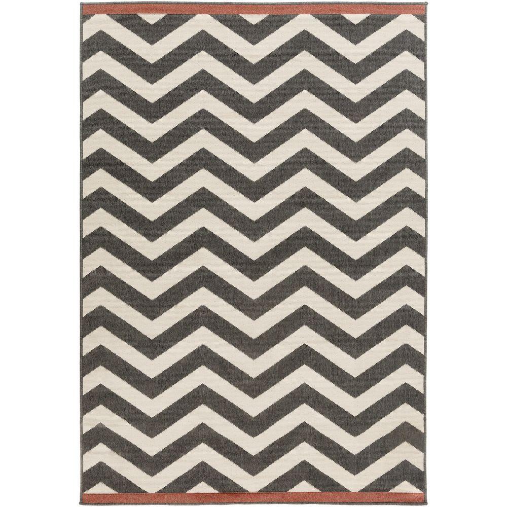 Hampton Bay Border Tan Black 7 ft. 5 in. x 10 ft. 8 in. Indoor/Outdoor Area RugRGAR055709 The