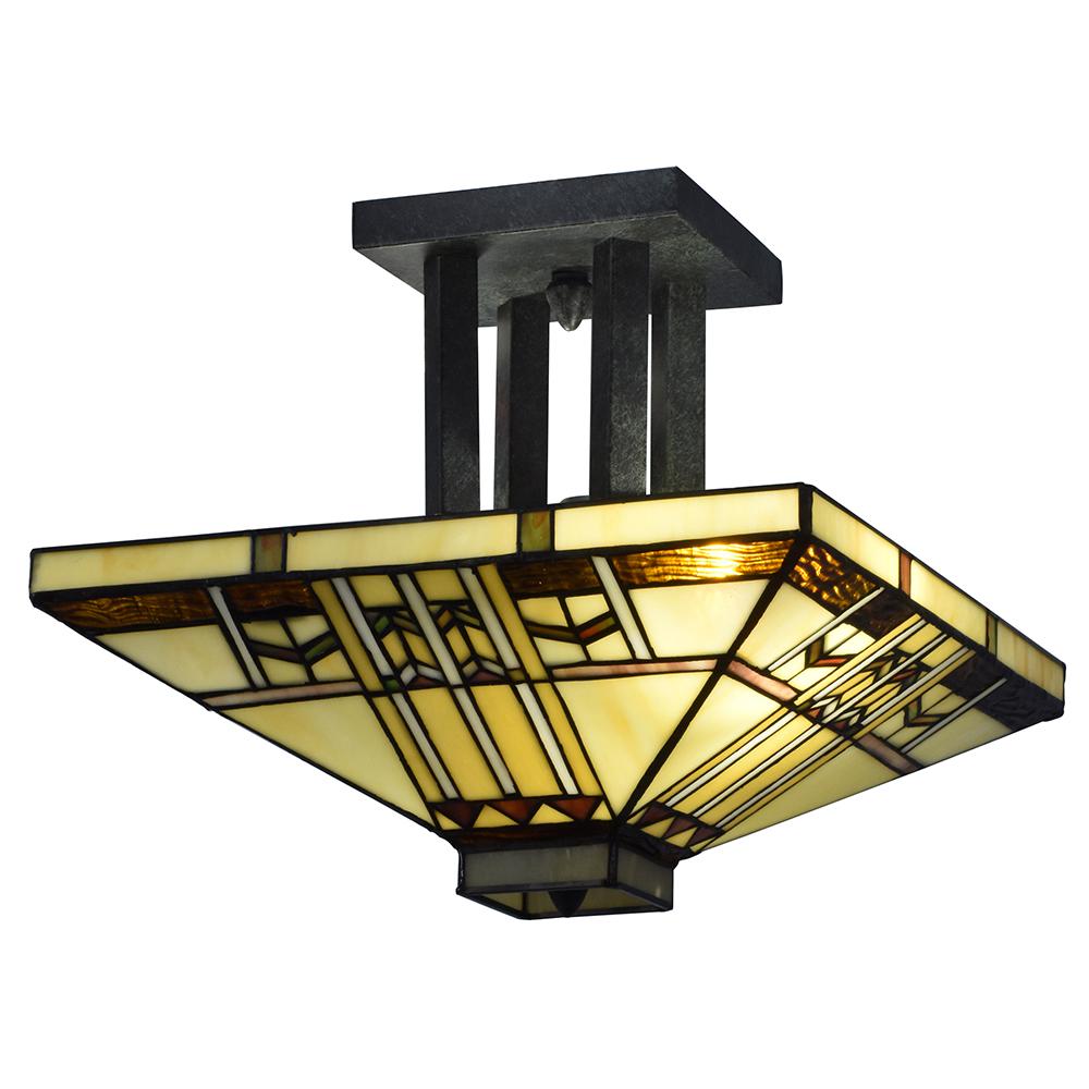 Dale Tiffany 2 Light San Carlos Mission Antique Bronze Semi Dale Tiffany 2 Light San Carlos Mission Antique Bronze Semi Flush Mount