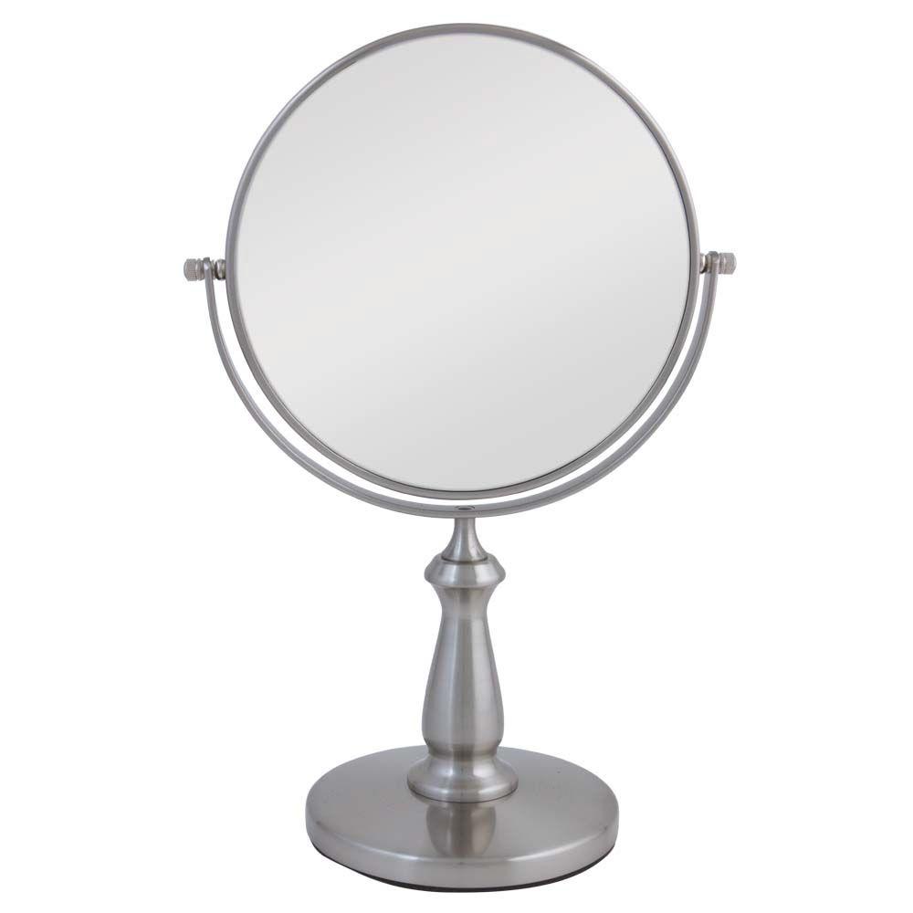 Zadro 13 5 In L X 9 W Dual Sided Swivel Vanity Makeup Mirror Satin Nickel
