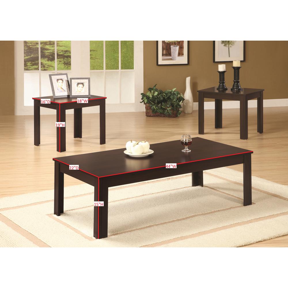 Reviews For Coaster Home Furnishings 3 Piece Cappuccino Occasional Table Set 700215 The Home Depot