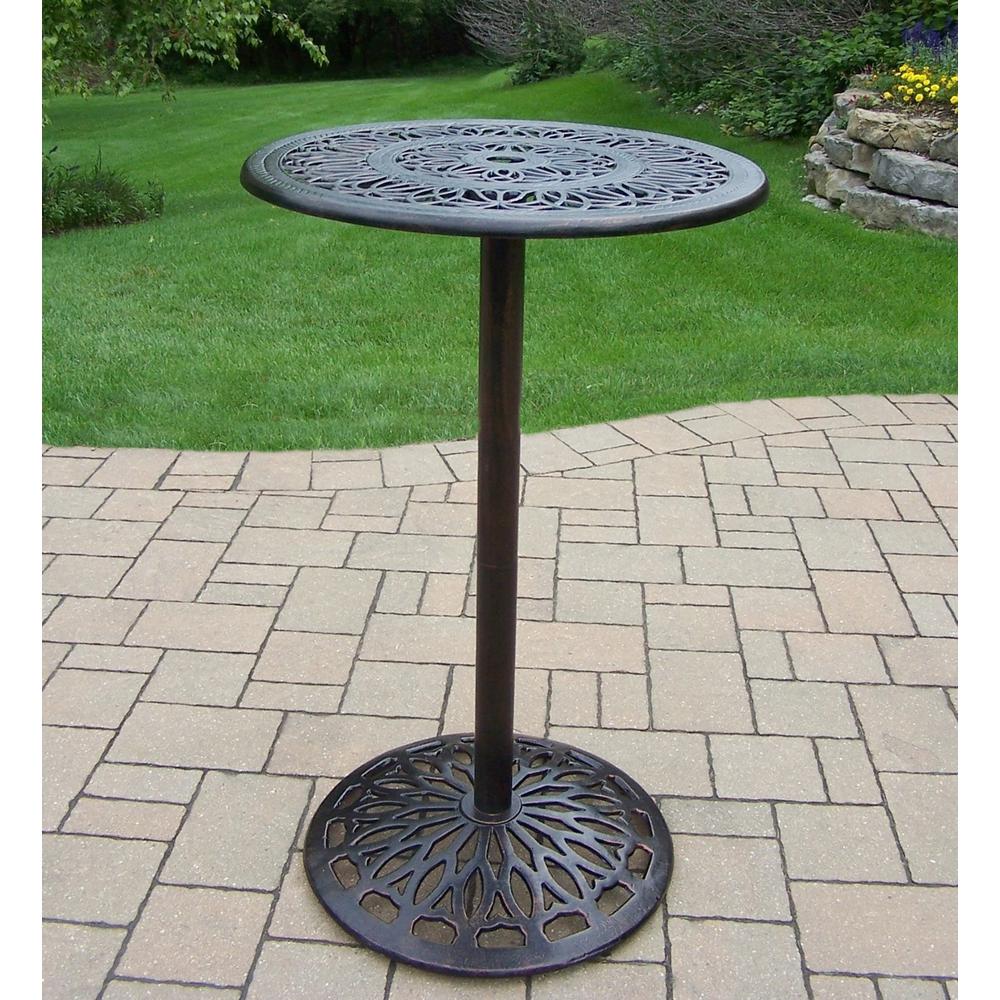 Unbranded Grace Round Metal Bar Height Outdoor Dining ...