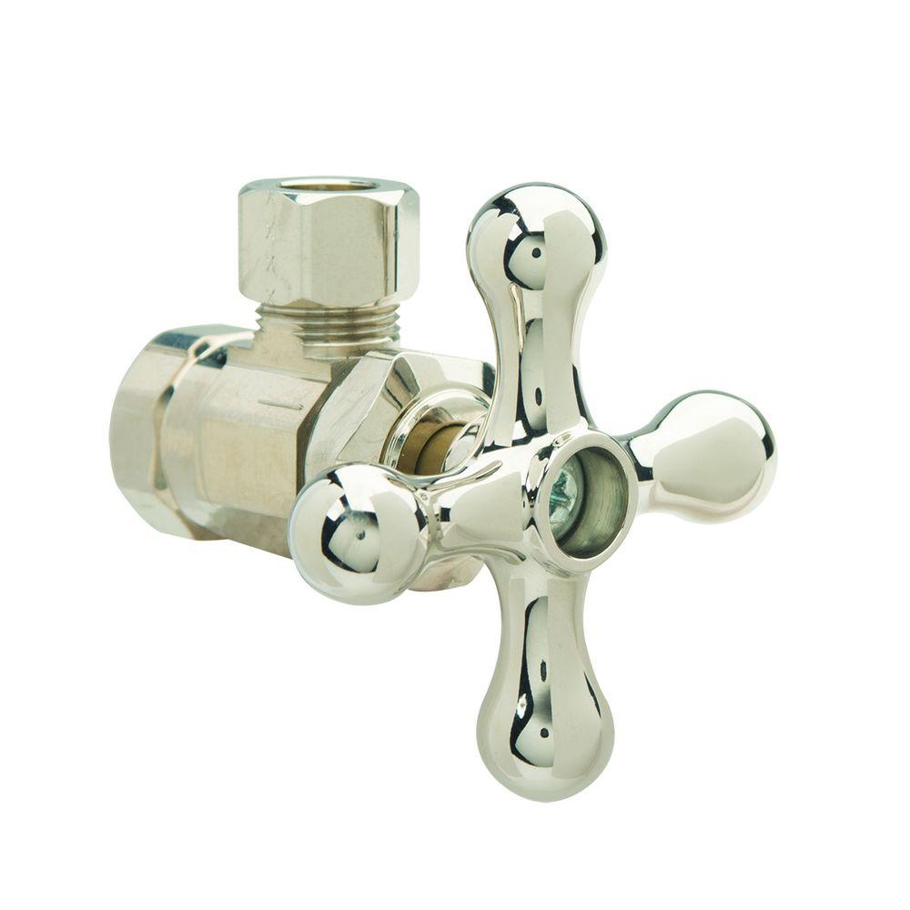 BrassCraft 3/8 in. FIP Inlet x 3/8 in. O.D. Comp Outlet MultiTurn Angle Valve with Cross Handle