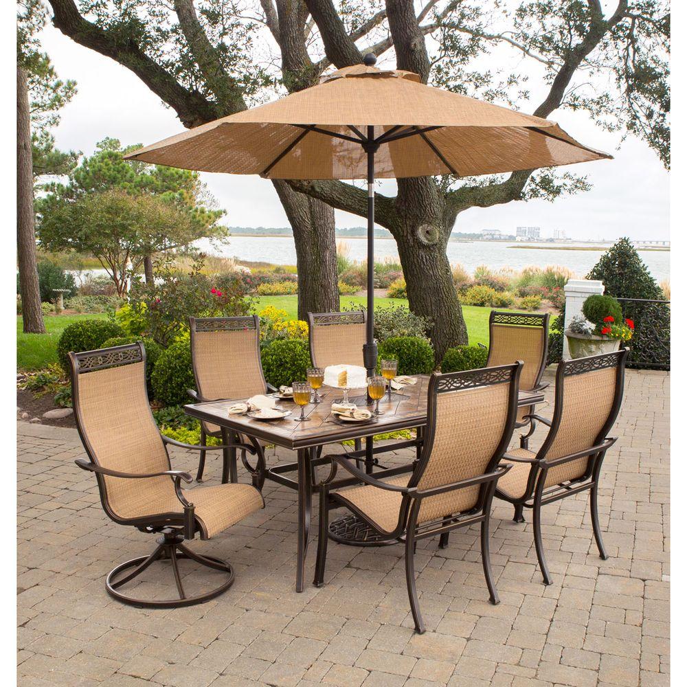 Hanover Monaco 7 Piece Outdoor Patio Dining Set Monaco7pcsw The Home Depot