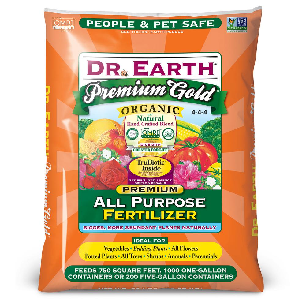 DR. EARTH 50 lbs. 750 sq. ft. Premium Gold All Purpose Fertilizer ...