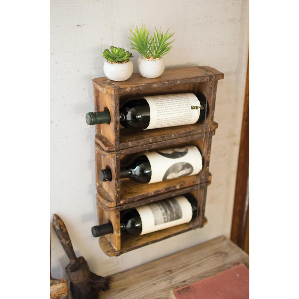 Brown Brick Mold Hanging Wine Rack