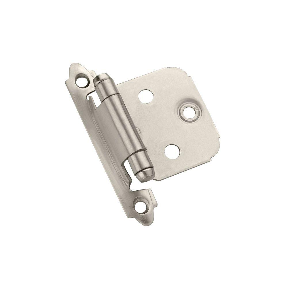 Variable Overlay Cabinet Hinges Hardware The Home Depot Satin Nickel Face Mount Variable Overlay Hinges