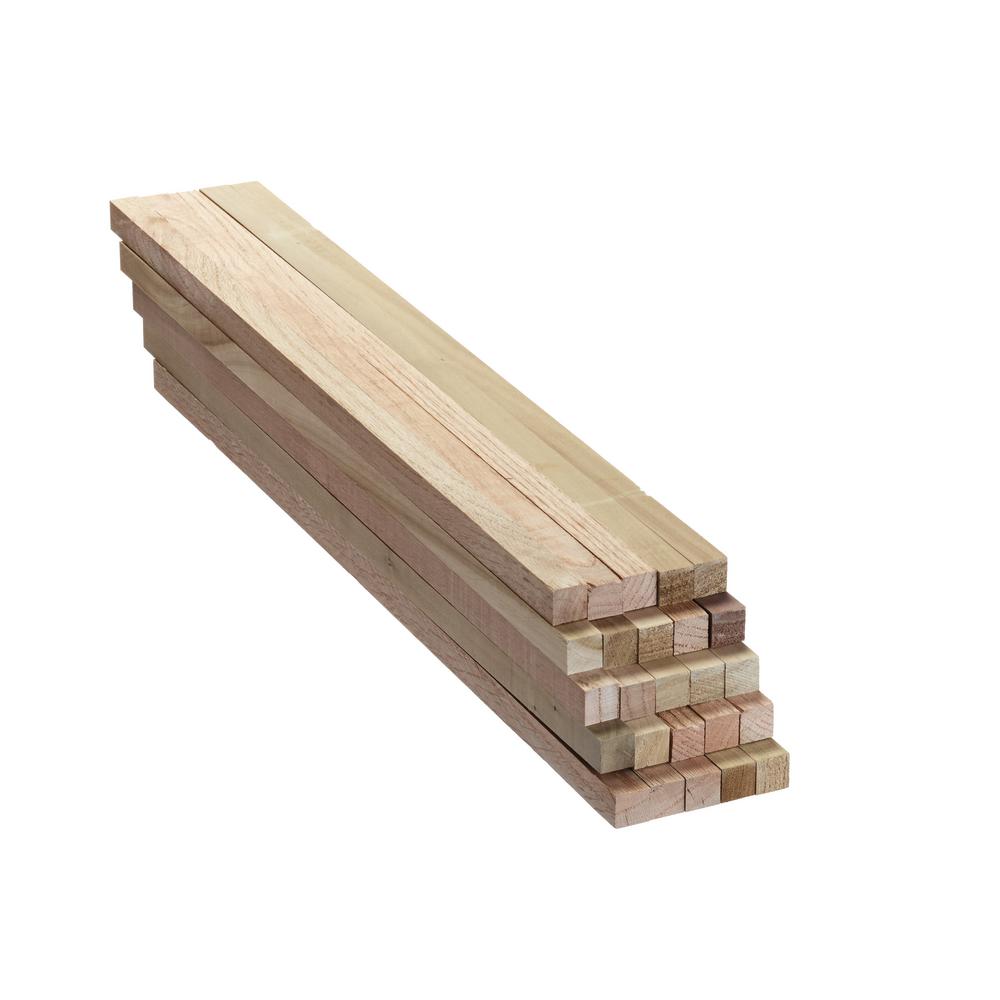 3/4 in.x 3/4 in. x 24 in. Hardwood Squares Dowel (25Piece/Case