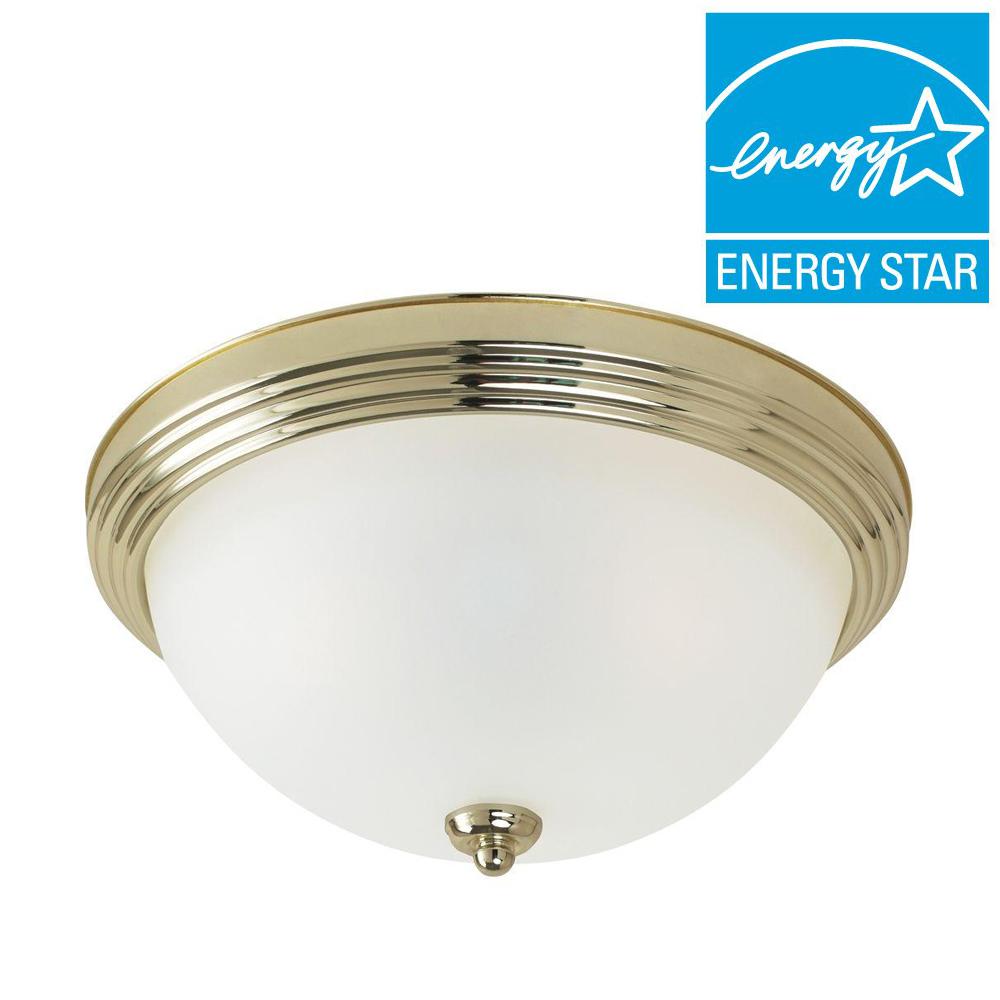 Sea Gull Lighting 3 Light Ceiling Polished Brass Fluorescent Flush Mount 79565ble 02 The Home 2758