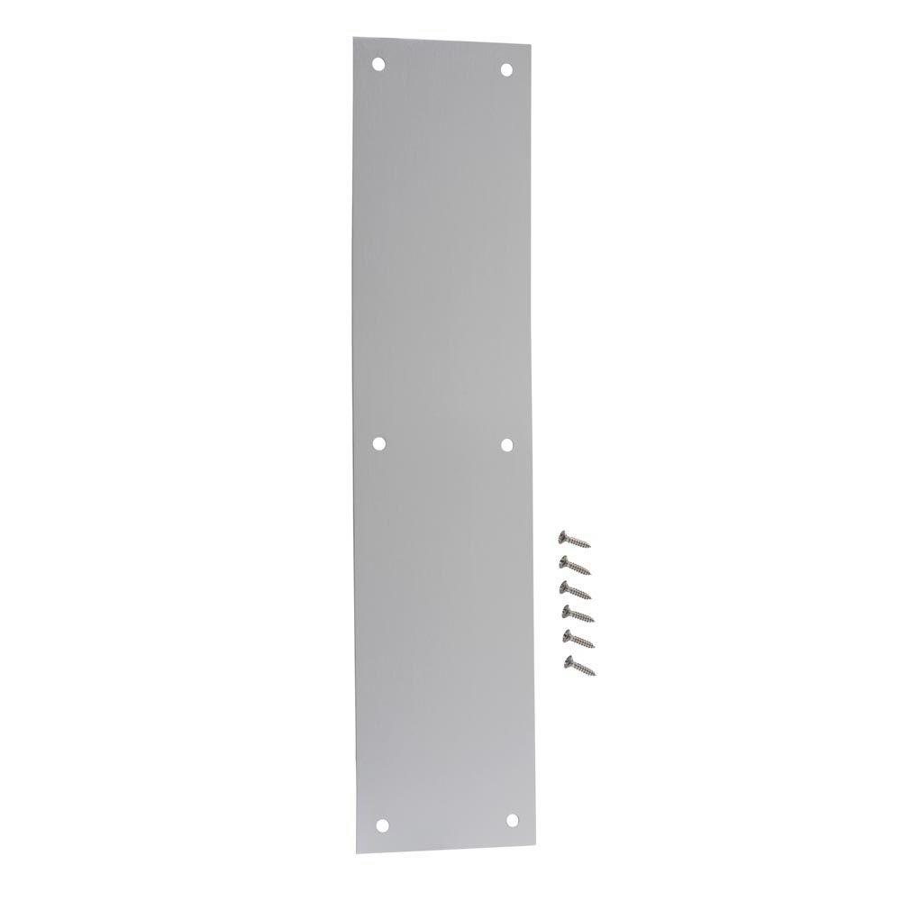 Everbilt 31/2 in. x 15 in. Satin Aluminum Push Plate14226 The Home