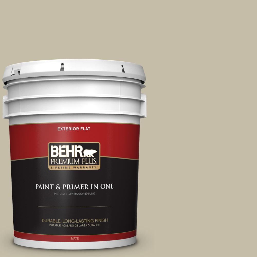 BEHR Premium Plus 5 gal. #PPU8-18 Celery Powder Flat Exterior ...