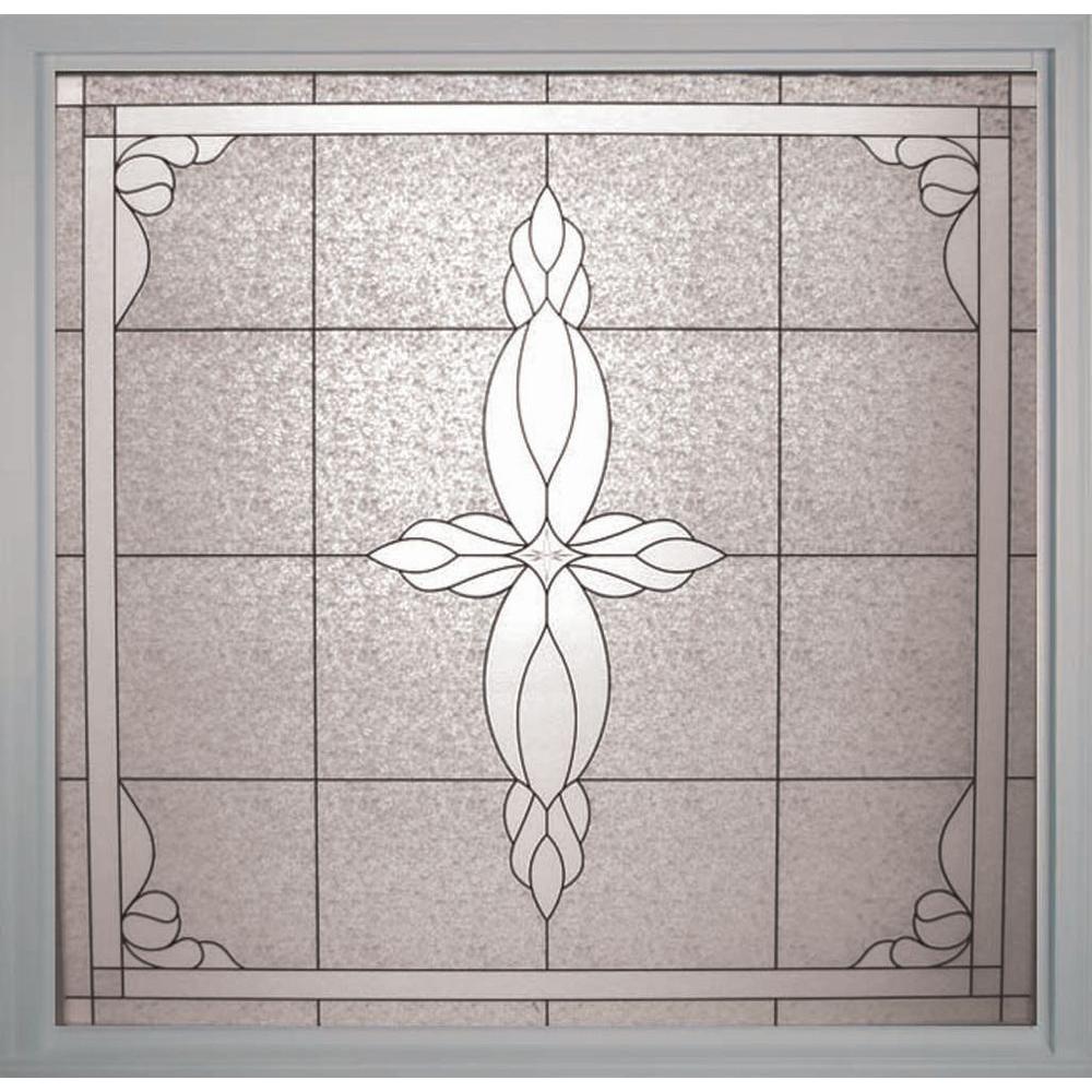 HyLite 49.75 in. x 49.75 in. Decorative Glass Fixed Vinyl Glass Block