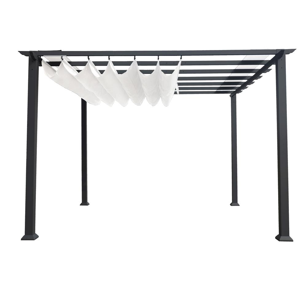 Paragon Outdoor Florence 16 ft. x 11 ft. Aluminum Pergola with a Grey ...