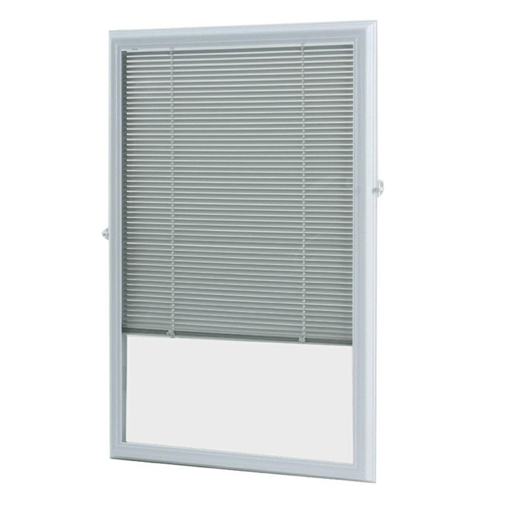 ODL White Cordless Add On Enclosed Aluminum Blinds with 1/2 in. Slats