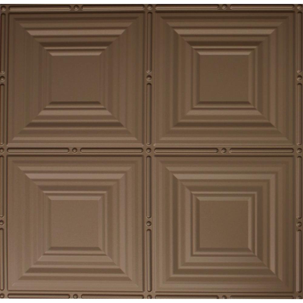 Global Specialty Products Dimensions 2 Ft X 2 Ft Bronze Lay In Tin Ceiling Tile For T Grid Systems