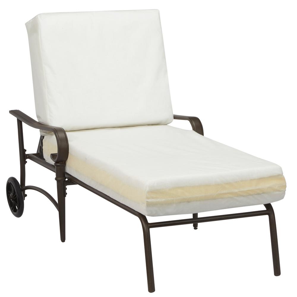 Hampton Bay Oak Cliff Brown Steel Outdoor Patio Chaise Lounge with Bare