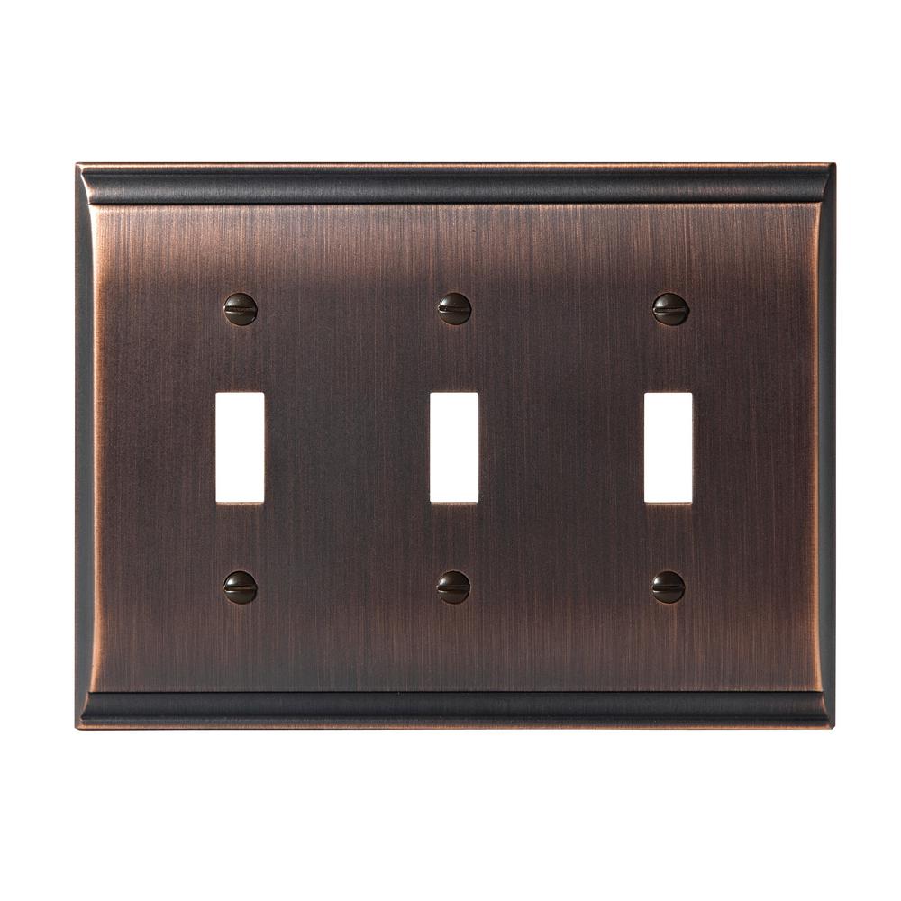 Amerock Candler 3-Toggle Wall Plate, Oil-Rubbed Bronze-1906988 - The ...