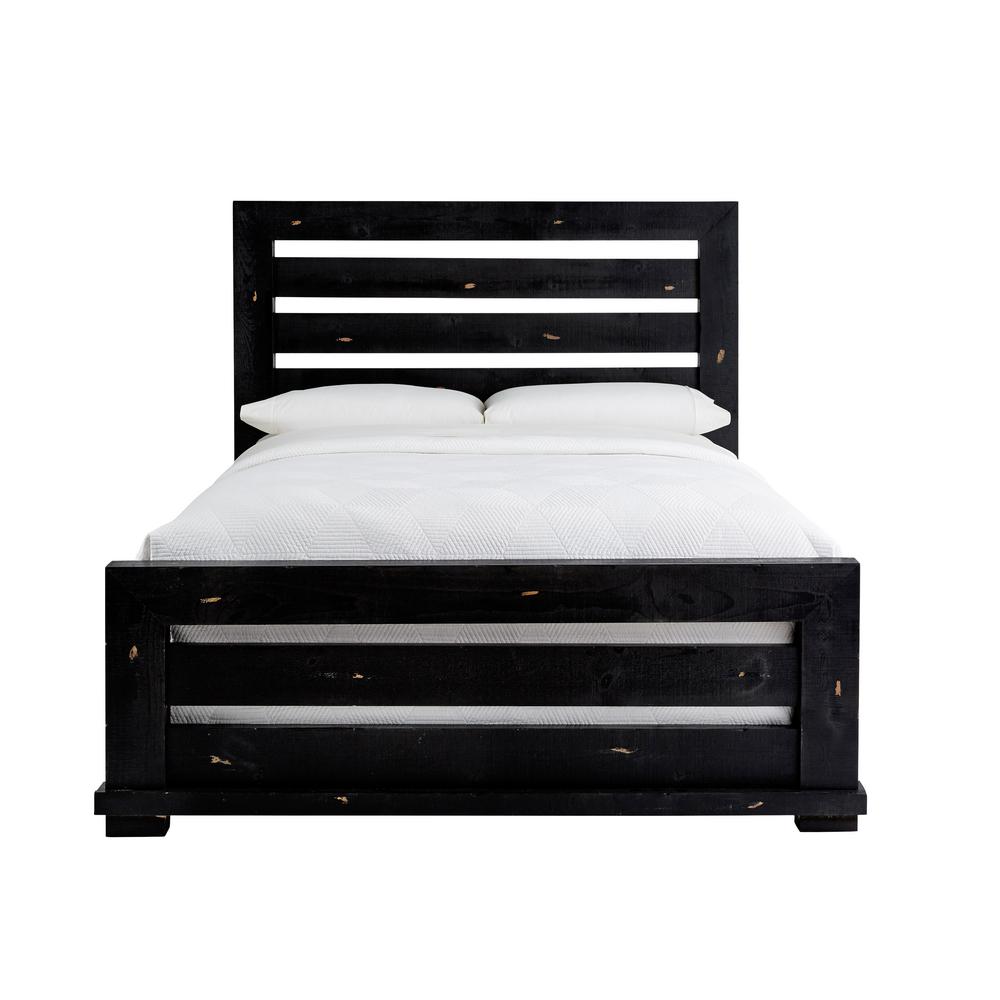 Progressive Furniture Willow Distressed Black King Complete Slat Bed